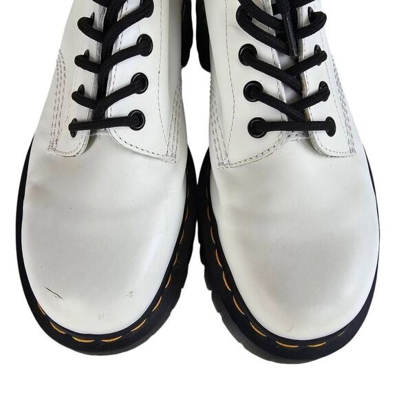Dr. Martens Jadon White Leather Platform Boots Womens US 9 / Mens 8 EU 41 - Picture 4 of 12